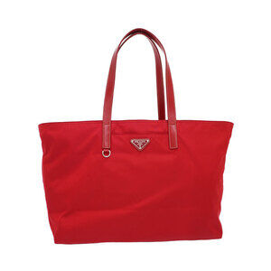 Prada Tessuto Saffiano Tote Shoulder Bag Red